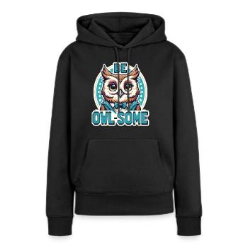 Owl-Some - Women’s Premium Organic Hoodie - black - Front - Julia (174cm)