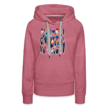 Collection de plumes colorées - Sweat à capuche Premium bio Femme - mauve - Devant - Isabella (175cm)