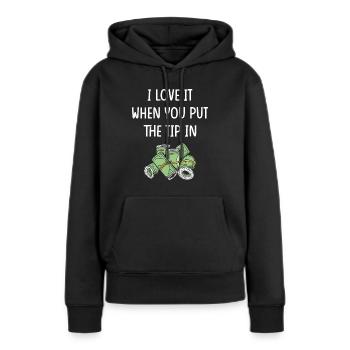 Trinkgeld Tip Kellner Service Kaffeekasse - Frauen Premium Bio Hoodie - Schwarz - Vorne - Julia (174cm)