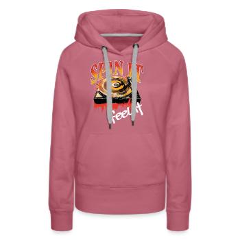 Disque Vinyle LP Platine Rétro - Sweat à capuche Premium bio Femme - mauve - Devant - Isabella (175cm)