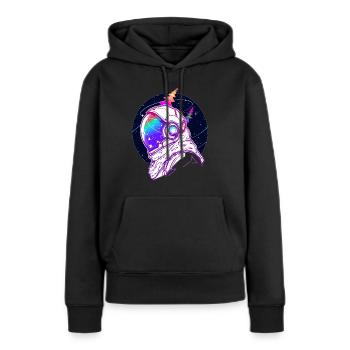 Cosmos Party Astronaut Trippy Psychedelic - Frauen Premium Bio Hoodie - Schwarz - Vorne - Julia (174cm)