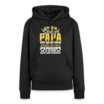 Ich bin stolzer Papa von wahnsinnig fantastischen - Frauen Premium Bio Hoodie - Schwarz - Vorne - Julia (174cm)