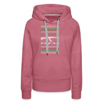 Pro Gun Hässliches Weihnachtsdesign - Frauen Premium Bio Hoodie - Malve - Vorne - Isabella (175cm)