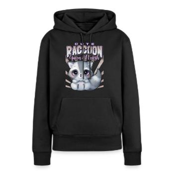 Kawaii Waschbär, lustiger Raccoon-Racoon Spruch - Frauen Premium Bio Hoodie - Schwarz - Vorne - Julia (174cm)