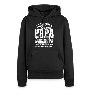 Ich bin stolzer Papa von wahnsinnig fantastischen - Frauen Premium Bio Hoodie - Schwarz - Vorne - Julia (174cm)