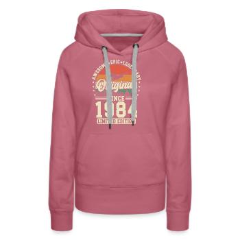 1984 Birthday - Women’s Premium Organic Hoodie - mauve - Front - Isabella (175cm)