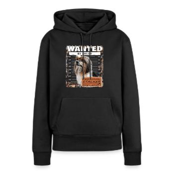 Biewer Terrier motif amusant - Sweat à capuche Premium bio Femme - noir - Devant - Julia (174cm)