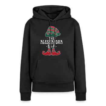 Alessandra Elf Familie Passende Gruppe Weihnachten - Frauen Premium Bio Hoodie - Schwarz - Vorne - Julia (174cm)