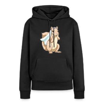 Écureuil mariée voile mariage - Sweat à capuche Premium bio Femme - noir - Devant - Julia (174cm)