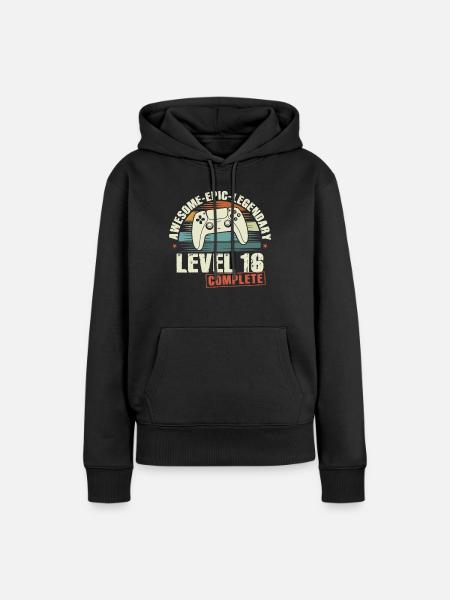 Level 16 Complete Geschenk zum 16. Geburtstag - Frauen Premium Bio Hoodie - Schwarz