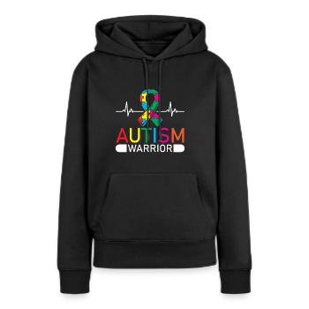 Autiste Guerrier Autiste - Sweat à capuche Premium bio Femme - noir - Devant - Julia (174cm)