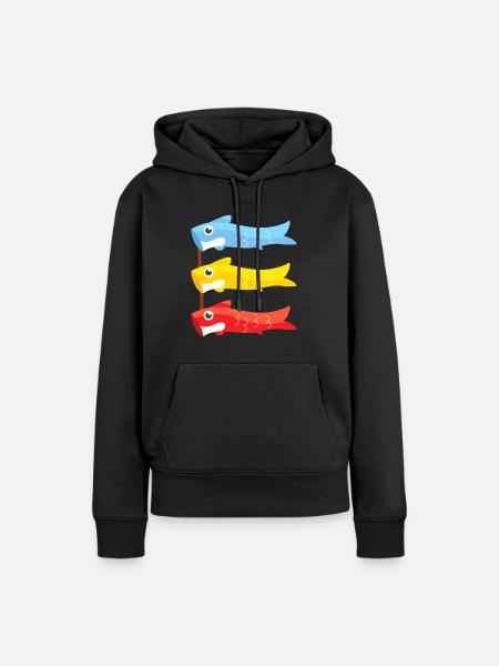 Children's Day Japan Carp Fish Japanese Boys Day - Women’s Premium Organic Hoodie - black