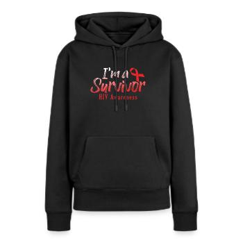 Je suis un survivant Mois de la sensibilisation au VIH Lutte contre le sida - Sweat à capuche Premium bio Femme - noir - Devant - Julia (174cm)