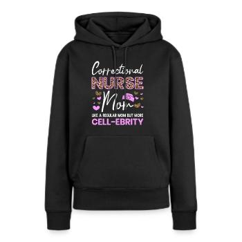 Maman infirmière correctionnelle mais plus de cadeaux Cell-Ebrity - Sweat à capuche Premium bio Femme - noir - Devant - Julia (174cm)