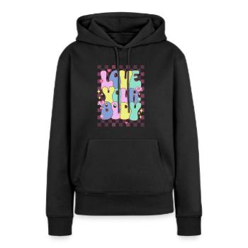 Körper positiv - Frauen Premium Bio Hoodie - Schwarz - Vorne - Julia (174cm)