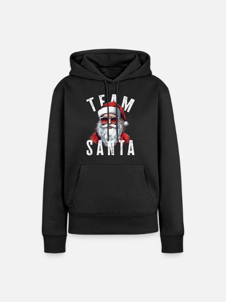 Équipe Père Noël Motif Père Noël Père Noël - Sweat à capuche Premium bio Femme - noir