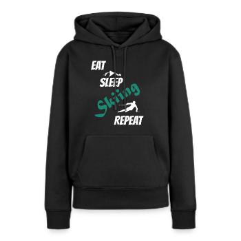 SKIFAHREN SKIFAHREN SKIFAHREN SKIFAHREN - Frauen Premium Bio Hoodie - Schwarz - Vorne - Julia (174cm)