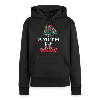Smith Elf famille Match groupe Noël maman papa - Sweat à capuche Premium bio Femme - noir - Devant - Julia (174cm)