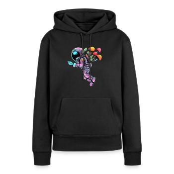 Champignon Astronaute EDM Trippy Forest Rave - Sweat à capuche Premium bio Femme - noir - Devant - Julia (174cm)