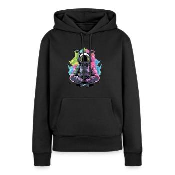 Festival de musique électronique Astronaute Trippy Rave DJ - Sweat à capuche Premium bio Femme - noir - Devant - Julia (174cm)
