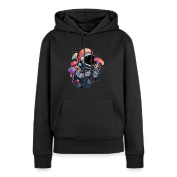 Summer Festival Psychedelic Rave Astronaut EDM DJ - Women’s Premium Organic Hoodie - black - Front - Julia (174cm)