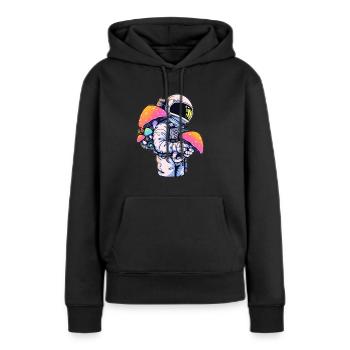 Psychedelic Summer Festival EDM Raver Astronaut - Women’s Premium Organic Hoodie - black - Front - Julia (174cm)