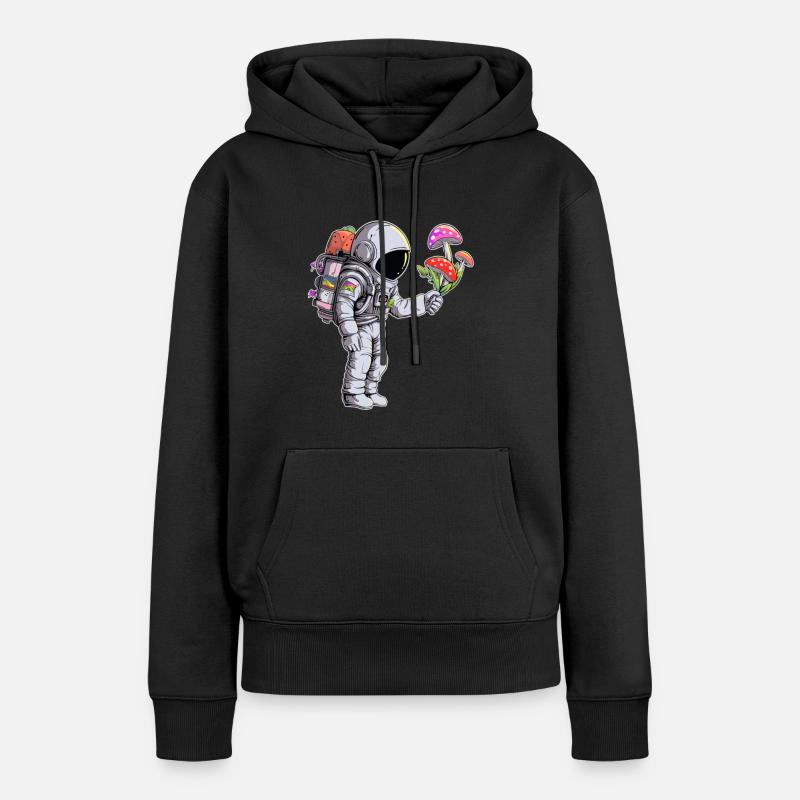 Mignon Trippy Astronaute EDM Rave DJ psychédélique - Sweat à capuche Premium bio Femme - noir