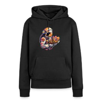 Tekk Rave Cute Astronaut EDM Summer Festival - Women’s Premium Organic Hoodie - black - Front - Julia (174cm)