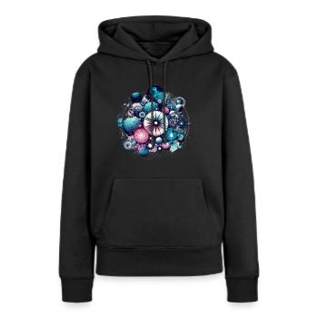 Kosmische Collage - Frauen Premium Bio Hoodie - Schwarz - Vorne - Julia (174cm)
