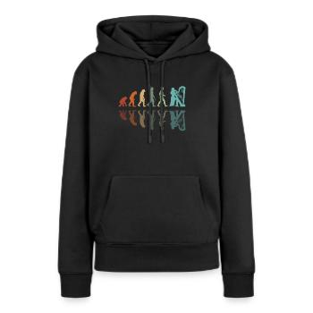Entwicklung des Harfenspielers - Frauen Premium Bio Hoodie - Schwarz - Vorne - Julia (174cm)
