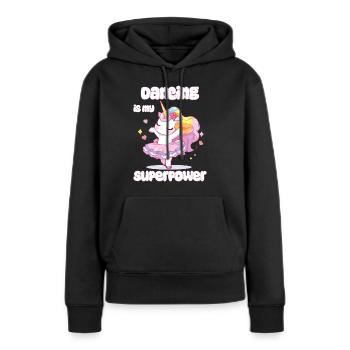 dancing is my superpower - Unicorn dancing - Women’s Premium Organic Hoodie - black - Front - Julia (174cm)