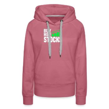 Kauft mehr Aktien - Frauen Premium Bio Hoodie - Malve - Vorne - Isabella (175cm)