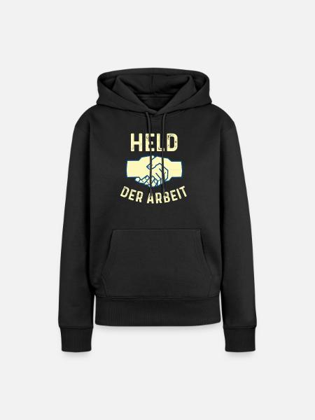 Held Der Arbeit - Ostalgie - Frauen Premium Bio Hoodie - Schwarz