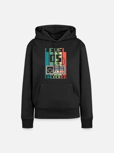 Level 5 freigeschaltet - Frauen Premium Bio Hoodie - Schwarz