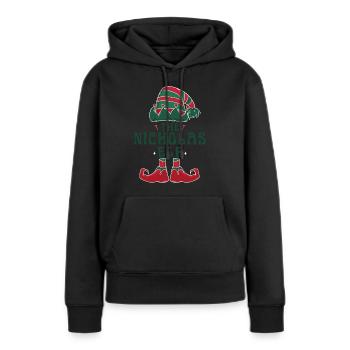 The Nicholas Elf Pajama for Funny Christmas - Women’s Premium Organic Hoodie - black - Front - Julia (174cm)