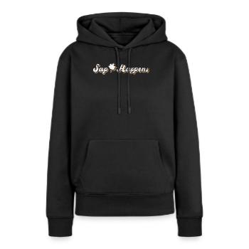 Ahornsirup Baum Klopfen Lustiger Herbst - Frauen Premium Bio Hoodie - Schwarz - Vorne - Julia (174cm)