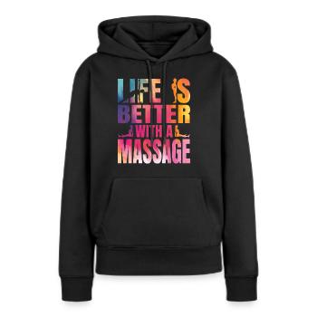 Massothérapie classique pour le masseur - Sweat à capuche Premium bio Femme - noir - Devant - Julia (174cm)