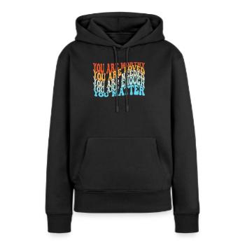 Dépression et conscience bipolaire : - Sweat à capuche Premium bio Femme - noir - Devant - Julia (174cm)