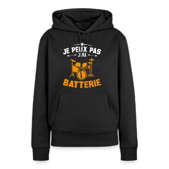 Ich kann keine Batterie haben - Frauen Premium Bio Hoodie - Schwarz - Vorne - Julia (174cm)