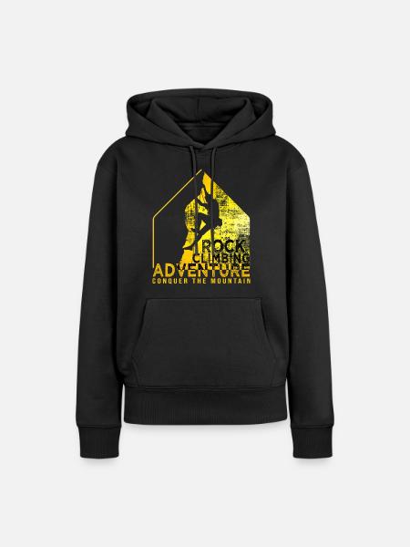 Klettern Escalade Sportklettern - Frauen Premium Bio Hoodie - Schwarz
