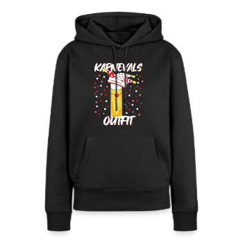 Carnaval Kölsch Cologne Kölle Jeck Lundi gras drôle - Sweat à capuche Premium bio Femme - noir - Devant - Julia (174cm)