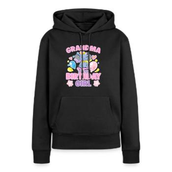 Grand-mère de la fête de famille éléphant fille d’anniversaire - Sweat à capuche Premium bio Femme - noir - Devant - Julia (174cm)