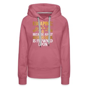 Salle d’évasion - Sweat à capuche Premium bio Femme - mauve - Devant - Isabella (175cm)