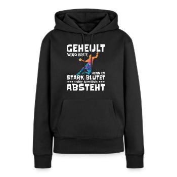 Danse sanglante du handball - Sweat à capuche Premium bio Femme - noir - Devant - Julia (174cm)