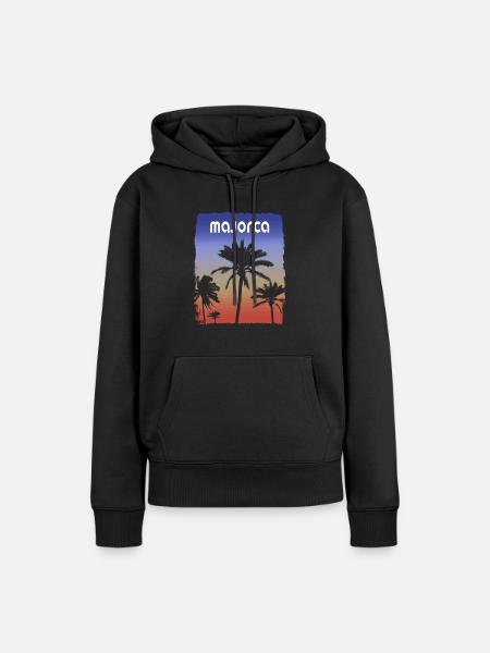 Majorca Mallorca Spain Sunset Vacation Souvenir - Women’s Premium Organic Hoodie - black