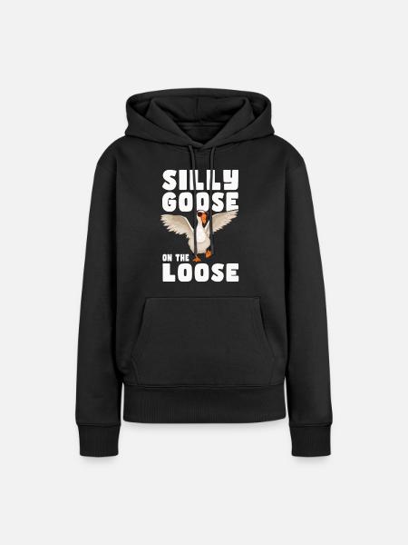 The stupid goose on the loose - Women’s Premium Organic Hoodie - black