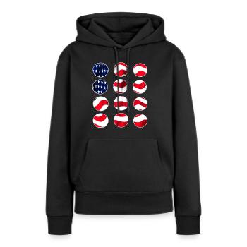 Drapeau américain | american flag - Sweat à capuche Premium bio Femme - noir - Devant - Julia (174cm)