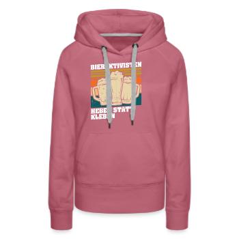 Bieraktivisten Heben statt Kleben - Frauen Premium Bio Hoodie - Malve - Vorne - Isabella (175cm)