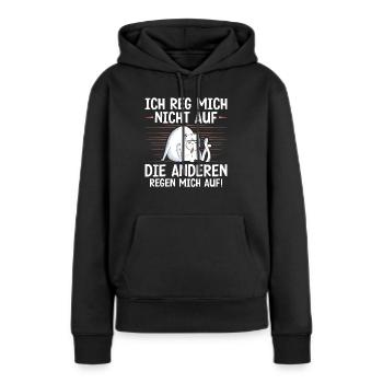 Je ne m’énerve pas, les autres m’énervent - Sweat à capuche Premium bio Femme - noir - Devant - Julia (174cm)