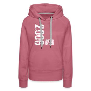 Limitierte Auflage 2006 Herren Junge 18 Jahre Vintage - Frauen Premium Bio Hoodie - Malve - Vorne - Isabella (175cm)